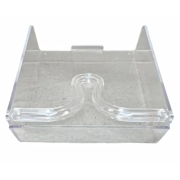 Vintage Clear Lucite Plastic Napkin Holder Butler Mod Retro 7" x 7" NIB USA Made - Picture 4 of 10